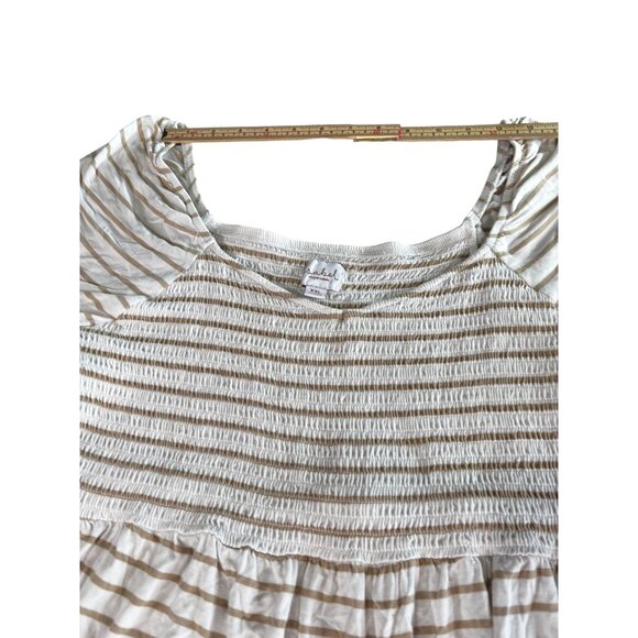 Striped Maternity Peasant Top Ingrid & Isabel XXL Beige & White - Picture 6 of 8